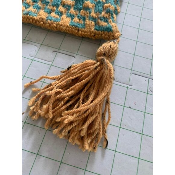 Hand crocheted handbag with tassels green and red colors - New - Picture 11 of 14